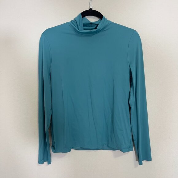 278 St. John Teal Turtleneck Long Sleeve Size Medium - Picture 1 of 4